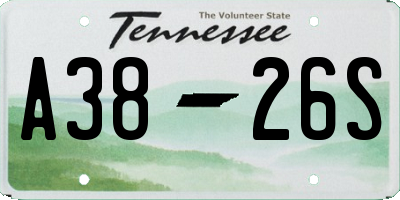 TN license plate A3826S