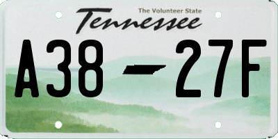 TN license plate A3827F