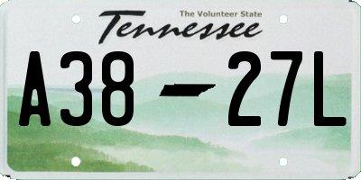 TN license plate A3827L