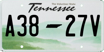 TN license plate A3827V