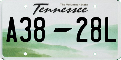 TN license plate A3828L