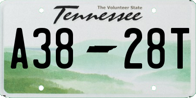 TN license plate A3828T