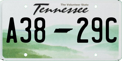 TN license plate A3829C