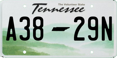 TN license plate A3829N
