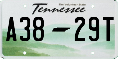 TN license plate A3829T