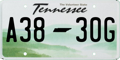 TN license plate A3830G