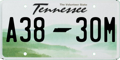 TN license plate A3830M