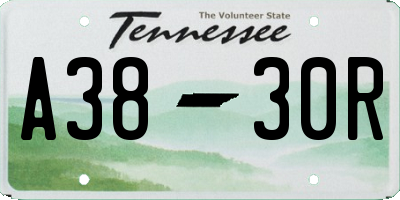 TN license plate A3830R