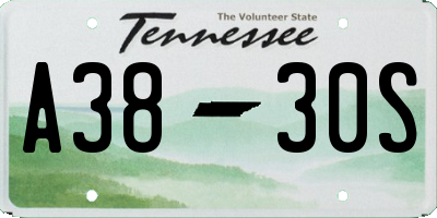 TN license plate A3830S