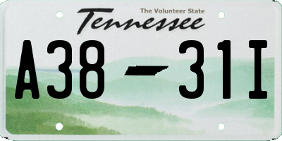 TN license plate A3831I