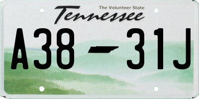 TN license plate A3831J