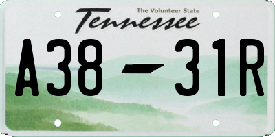 TN license plate A3831R
