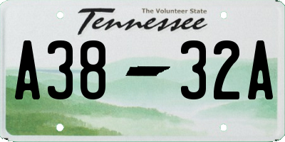 TN license plate A3832A