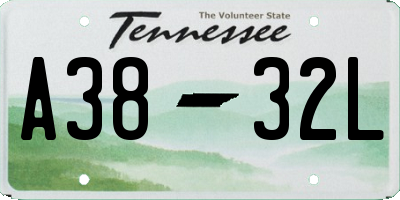 TN license plate A3832L