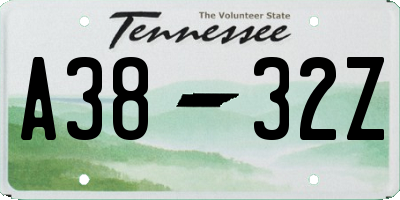 TN license plate A3832Z