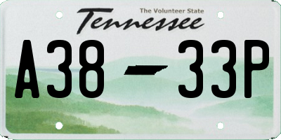 TN license plate A3833P