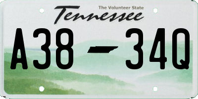 TN license plate A3834Q