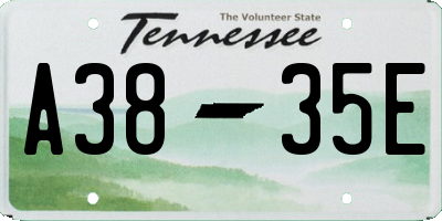 TN license plate A3835E