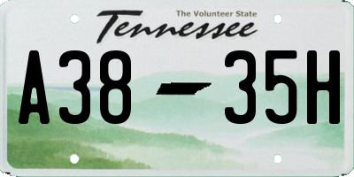 TN license plate A3835H