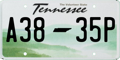 TN license plate A3835P