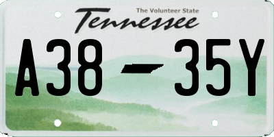TN license plate A3835Y