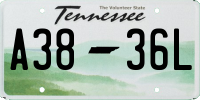 TN license plate A3836L