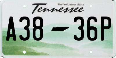 TN license plate A3836P