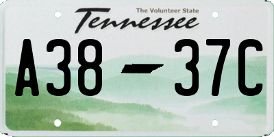 TN license plate A3837C