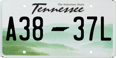 TN license plate A3837L