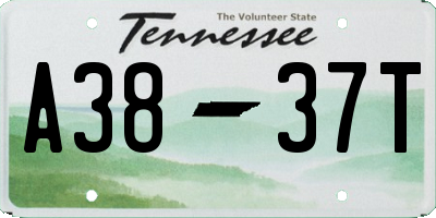 TN license plate A3837T