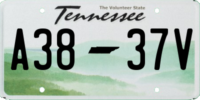 TN license plate A3837V