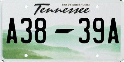TN license plate A3839A