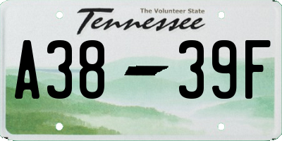 TN license plate A3839F