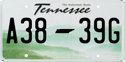 TN license plate A3839G