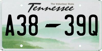 TN license plate A3839Q