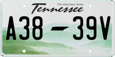 TN license plate A3839V