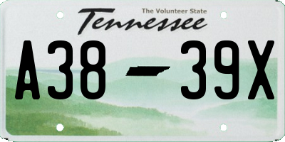 TN license plate A3839X