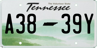 TN license plate A3839Y