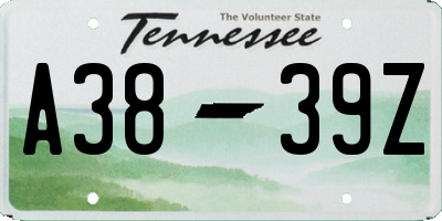 TN license plate A3839Z