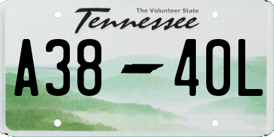 TN license plate A3840L