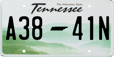 TN license plate A3841N