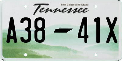 TN license plate A3841X