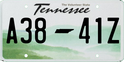 TN license plate A3841Z
