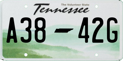 TN license plate A3842G
