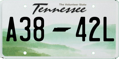 TN license plate A3842L