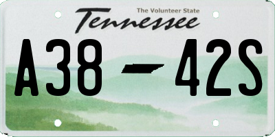 TN license plate A3842S