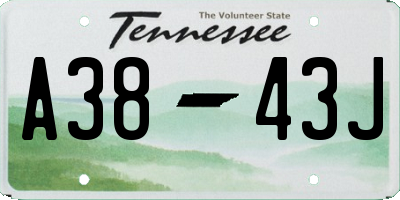 TN license plate A3843J