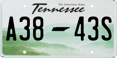 TN license plate A3843S