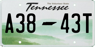 TN license plate A3843T