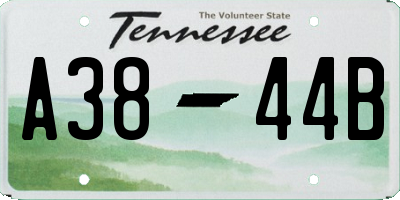 TN license plate A3844B